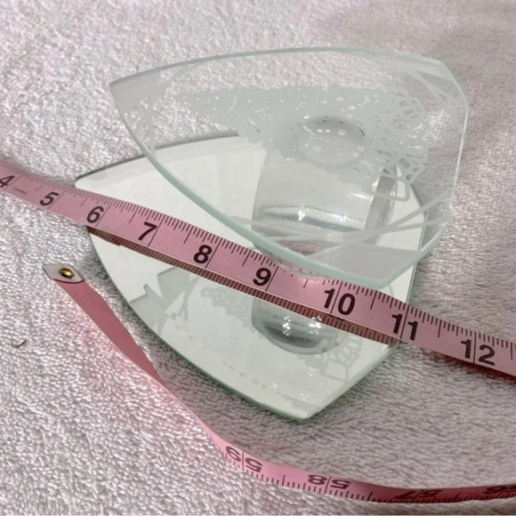 Vintage Glass Mirror Candle Holder Christmas Tree Festive Winter Decor - Picture 16 of 16